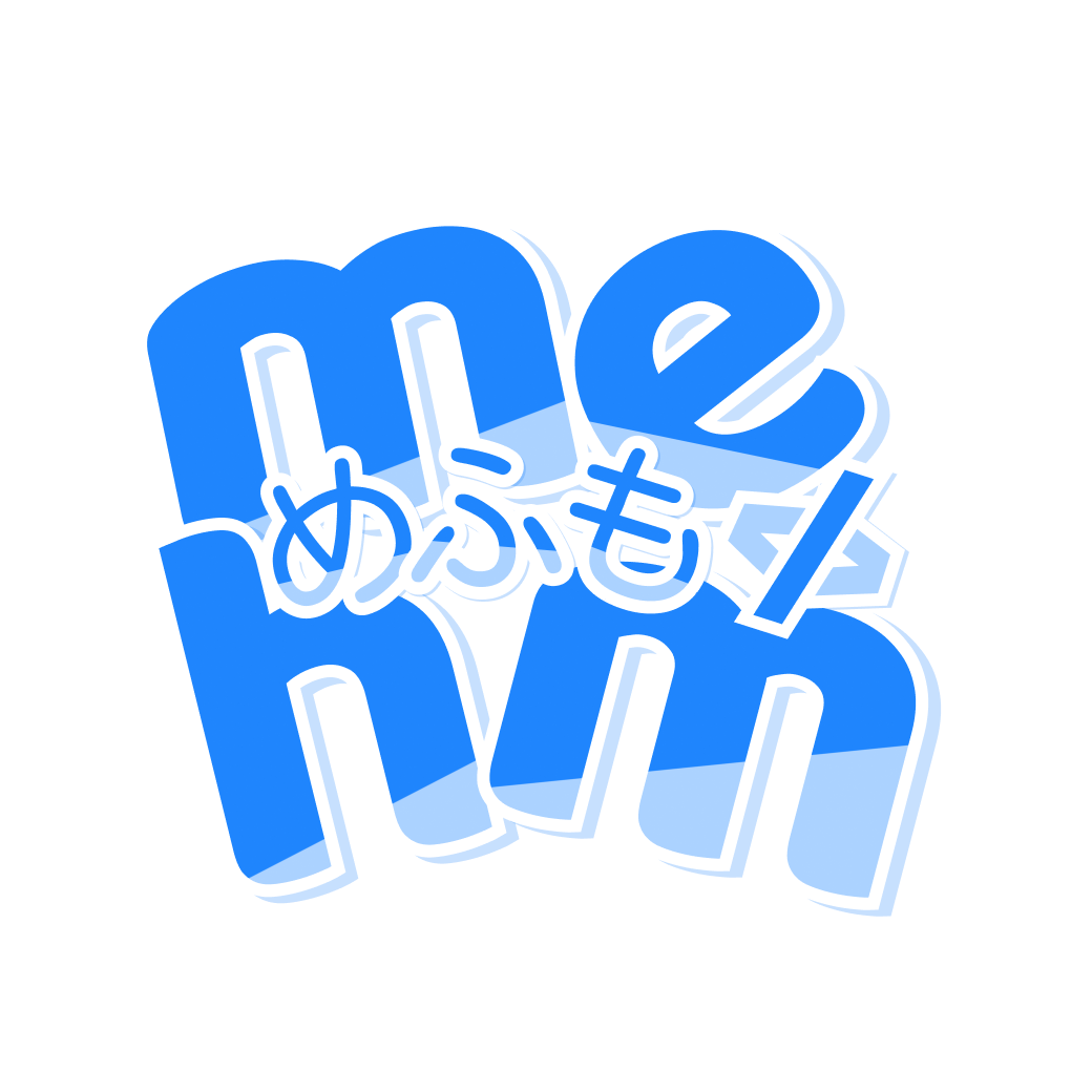 mehm8128のアイコン。白背景に、青で大きく「mehm」という文字があり、中央部分に上から重ねて、小さく「めふも」と書かれている。さらにその文字の右隣には「</>」というHTMLタグのようなものがある。