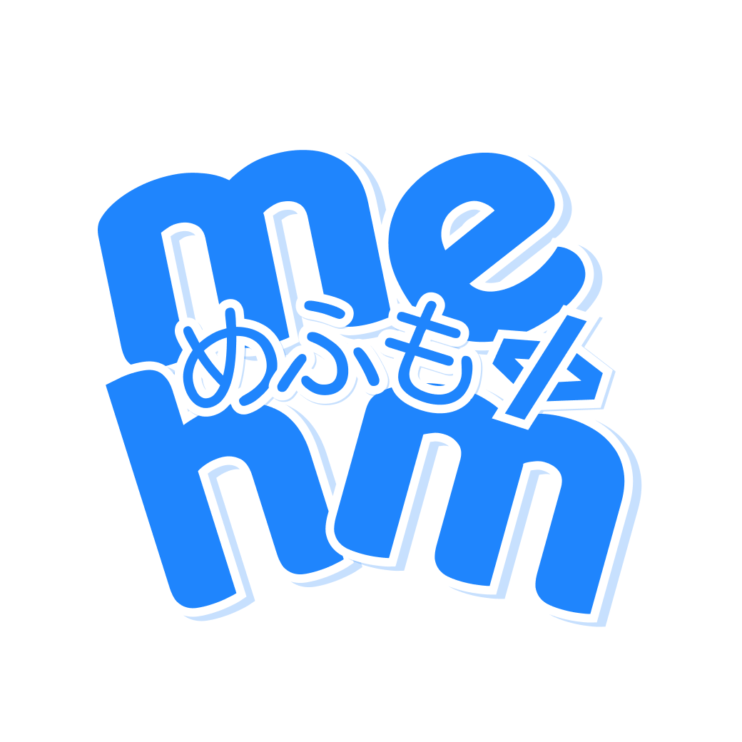 mehm8128のアイコン。白背景に、青で大きく「mehm」という文字があり、中央部分に上から重ねて、小さく「めふも」と書かれている。さらにその文字の右隣には「</>」というHTMLタグのようなものがある。